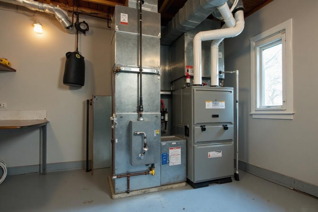 Technician providing HVAC services for furnace repair in Connecticut