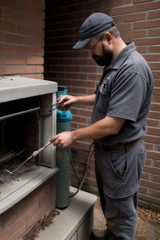 HVAC technician inspecting an aging furnace showing visible cracks, rust, and wear, highlighting the signs that it’s time to replace the unit for better efficiency.