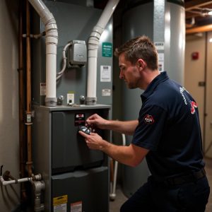 HVAC technician providing heating services in Middlefield CT